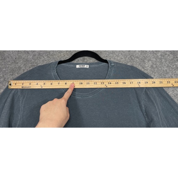 Buck Mason Slub Curved Hem Long Sleeve Tee Blue Gray XL - Picture 10 of 15